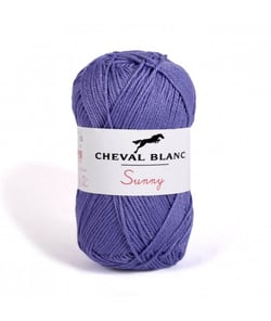 Pelote de coton à tricoter SUNNY UNI - Cheval blanc - PPSC 44 Violet
