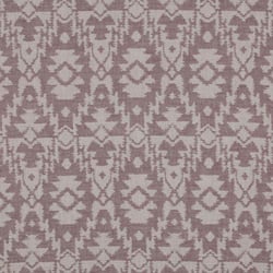 Tissu Jacquard Double gaze Ethnique lilas sur fond Ecru