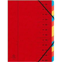 Trieur 12 Compartiments Rouge - Exacompta