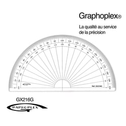 Graphoplex - Rapporteur 1/2 cercle grades Ø 16 cm