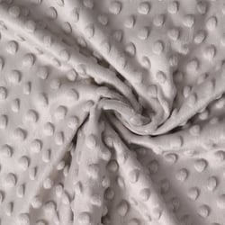 Tissu Doudou Ultra doux Pois Gris pierre