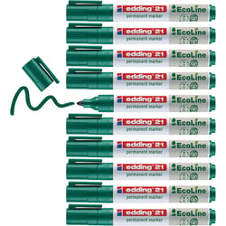 Marqueur permanent pointe ronde 1,5-3 mm - EDDING - Vert - EcoLine - Lot de 10