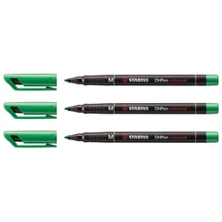 Lot de 3 marqueurs permanents pointe moyenne 1 mm - STABILO - Vert