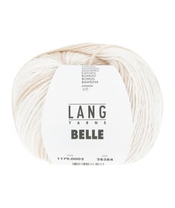 Pelote de Coton à tricoter et crocheter BELLE - Lang Yarns 02 Ecru