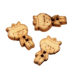 Lot de 6 boutons en bois 2cm x 1,8cm prince
