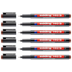 Lot de 6 Feutres permanents EDDING 140S - Marron - Pointe extra fine 0,3 mm