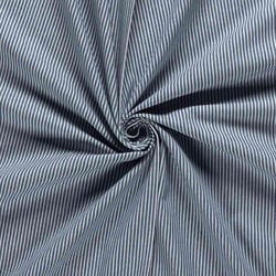 Tissu Jean Denim Coton Octave rayures Blanc sur fond Bleu indigo