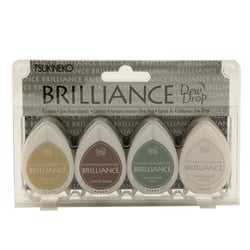 Encreurs créatifs Tsukineko - Brilliance Dew Drop - Assortiment Earth Tone - 4 pièces