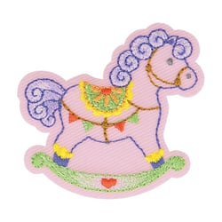 Ecusson thermocollant bébé cheval à bascule 5cm x 5cm