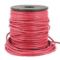 Bobine 35m cordelière aspect cuir 2mm rouge