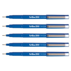Lot de 5 stylos feutres permanents - ARTLINE - Pointe 0,4 mm - Bleu