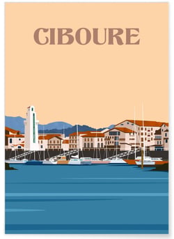 Affiche ville Ciboure | A3 : 29,7x42cm
