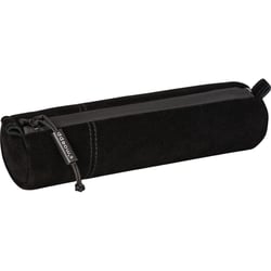 Trousse scolaire - Ronde - Noir - Imitation daim - 20 x 4,5 cm - Brunnen