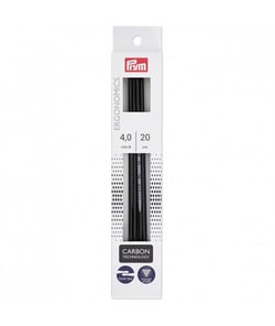Aiguilles à tricoter double pointe Ergonomics Carbon 20cm n°2 à 4 - Prym Noir (n°4)