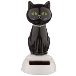 Figurine - Chat noir - Porte bonheur - Décoration - Fonctionne à l'énergie solaire