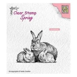 Tampon transparent scrapbooking Nellie's choice FAMILLE DE LAPINS 010