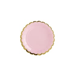 6 Petites Assiettes Baby Rose/Or