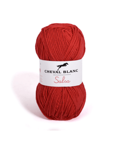 Fil de coton et Acrylique à tricoter ou crocheter SALSA - Cheval Blanc 04 Rouge