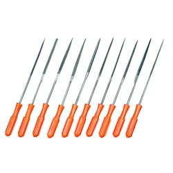 Set de limes fines à manche plastique, 14cm, 10 types