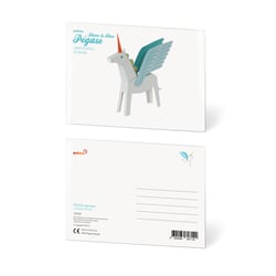 CARTE POSTALE PEGASE BLANC BLEU