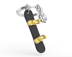 Porte-clés Snowboard & son flocon
