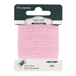 Fil à repriser laine 15m rose clair