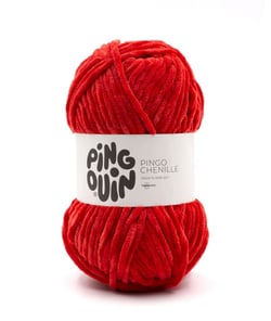 Fil velours 100GR à tricoter PINGO CHENILLE - Pingouin - certifié Oeko-Tex Rouge