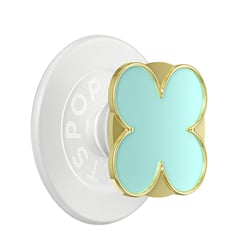 PopSockets Support Smartphone PopGrip Premium Motif Enamel Clover Fixation Solide Vert