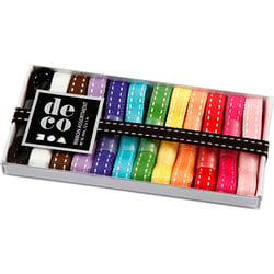 Rubans décoratifs, L : 10 mm, ass. de couleurs, 12x1 m/ 1 Pq.