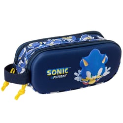 Trousse Sonic Prime 3D 21 CM - 2 compartiments