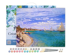 Peinture par Numéro Figured'Art avec Cadre - Régates à Sainte-Adresse - Monet - Kit de Loisir Créatif Numéro d'Art - 40x50cm toile tendue sur châssis
