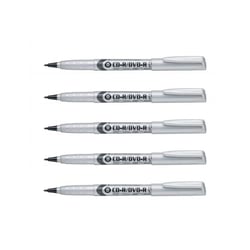 Lot de 5 marqueurs permanents CD/DVD pointe 2,0 mm - PENTEL - Noir