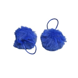 Pompon fourrure artificielle 50x60mm bleu fluo