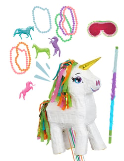 Piñata licorne Kawaii - Multicolore - 47 x 32 x 8 cm - PartyPro