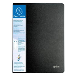 Protège-documents en polypropylène rigide avec porte étiquette 3 faces Up Line Opaque 80 vues - A4 - Noir - x 12 - Exacompta