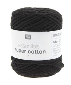 Coton à tricoter ou crocheter Essentials Super Cotton DK - Rico Design 22 Noir