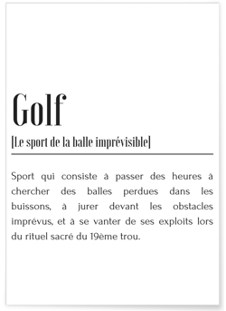 Affiche Définition Golf | A3 : 29,7x42cm