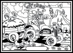 Tableau velours a colorier Tracteur BD Sericolor