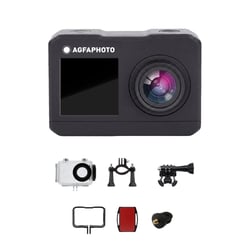 AGFAPHOTO - Caméra de sport - AC7000 - True 2.7K 30FPS, Double Écran Tactiles, Grand Angle 120°, Boitier étanche 30m - WiFi - 10 accessoires inclus
