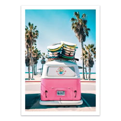 Affiche 50x70 cm - Van life in pink - Gal Design