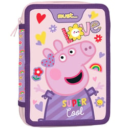 Trousse garnie Peppa Pig Love 21 CM - 2 compartiments
