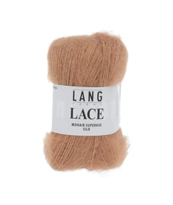 Pelote de Mohair et soie à tricoter LACE - 25 GR - Lang Yarns Orange (115)