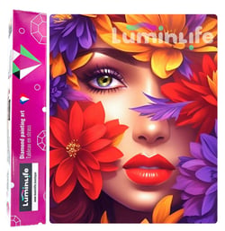 Diamond Painting Broderie Diamant LUMINLIFE 40x50cm, 100% strass, diamants ronds - Beauté en fleurs