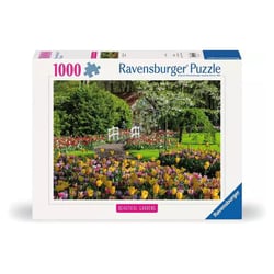 1000p puzzle Le jardin de Keukenhof aux Pays - Bas - Nathan Jeux - Bleu