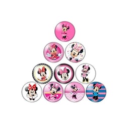 10 cabochons rond en verre assorties 25 mm MINNIE