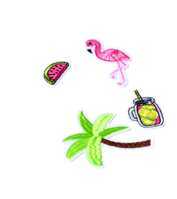 Lot de 4 écussons thermocollants thème vacances tropiques