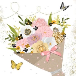 Lot de 4 serviettes en papier découpage collage 33 cm FLEUR FOR YOU F 512