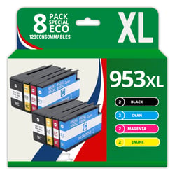 123CONSOMMABLES - 953XL - Pack de 4 Cartouches d'encre compatibles avec HP Officejet Pro 8715 8710 HP Officejet Pro 7720 7740 8730 8720 8725 8210 - 123CONSOMMABLES