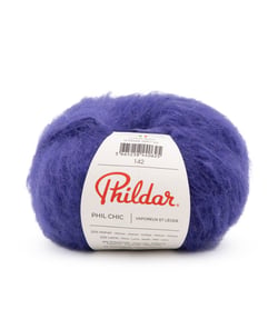Pelote de laine et Mohair PHIL CHIC - 25gr - Phildar Lotus Bleu