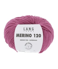 Pelote de laine à tricoter MERINO 120 - Lang Yarns Rose (465)